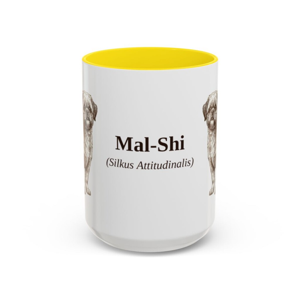 15oz-mal-shi-mug-latin-yellow 15oz Mal-Shi Latin Mug, Yellow, front view