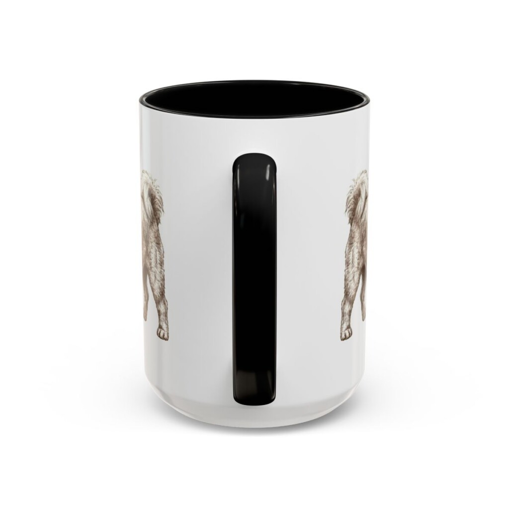 15oz Mal-Shi Dog Mom Mug, Black, back view