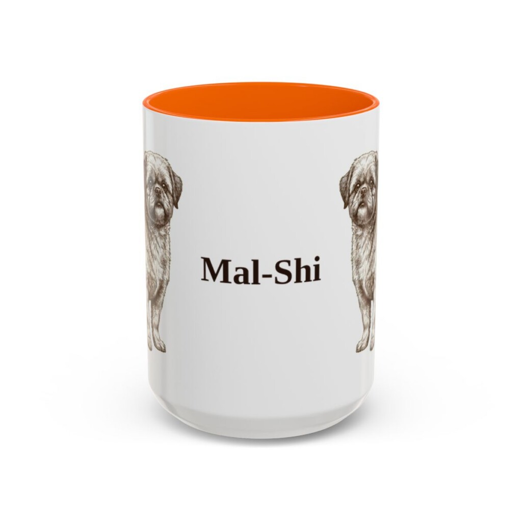 15oz Mal-Shi Mug, Orange, front view