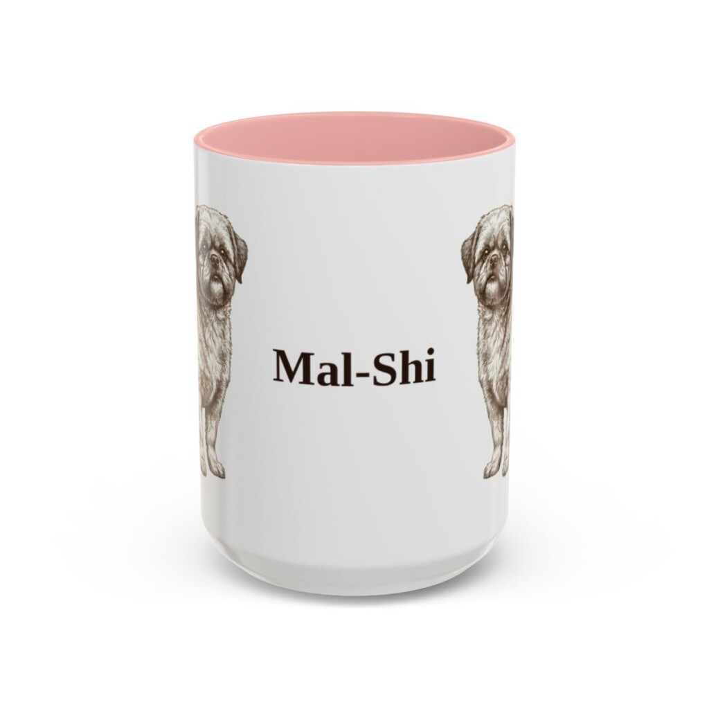 15oz Mal-Shi Mug, Pink, front view