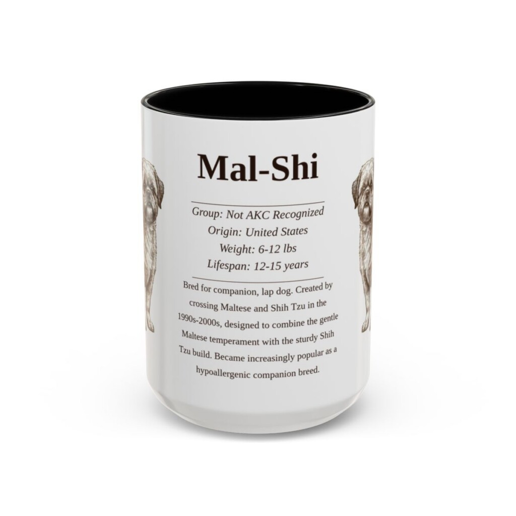 15oz Mal-Shi Mug, Black, front view