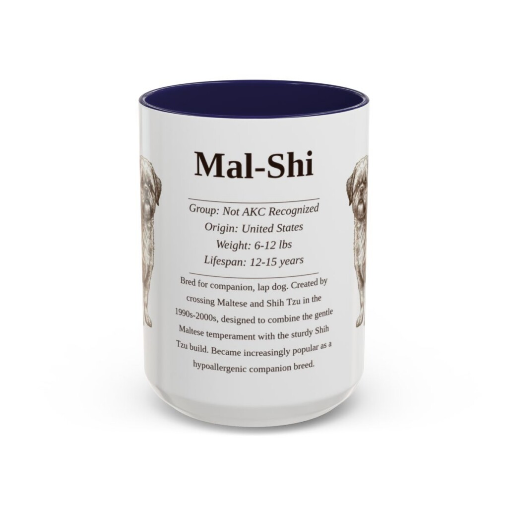 15oz Mal-Shi Mug, Navy, front view