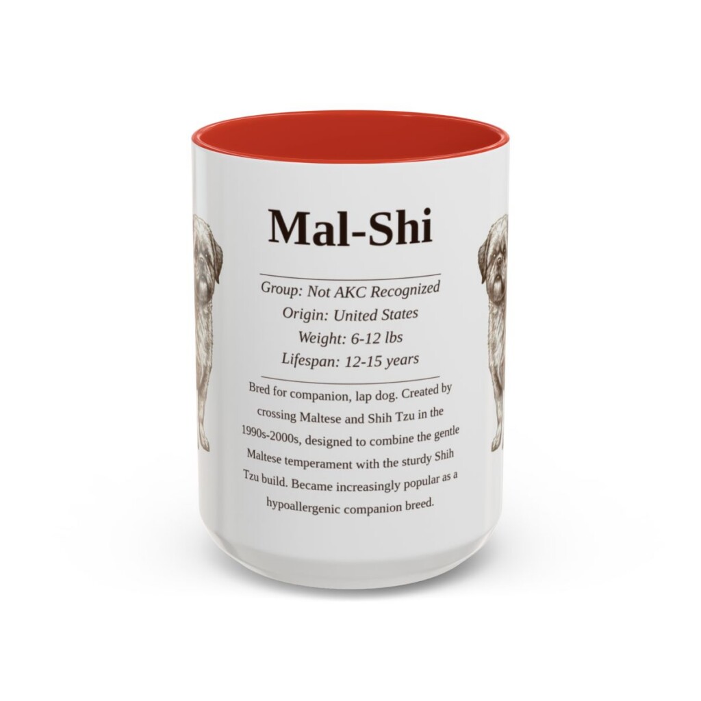 15oz Mal-Shi Mug, Red, front view