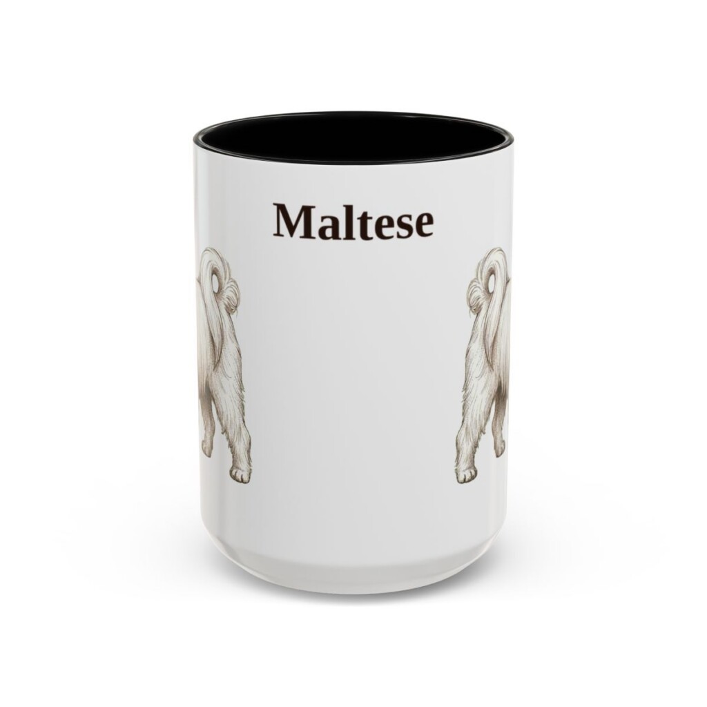 15oz Maltese Mug, Black, front view