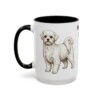 15oz Maltese Dog Dad Mug, Black, left side view