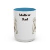 15oz Maltese Dog Dad Mug, Light Blue, front view