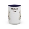 15oz Maltese Dog Dad Mug, Navy, front view