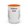 15oz Maltese Dog Dad Mug, Orange, front view
