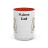 15oz Maltese Dog Dad Mug, Red, front view