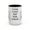 15oz Funny Maltese Mug, Black, front view