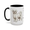 15oz Funny Maltese Mug, Black, left side view