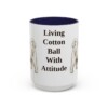 15oz Funny Maltese Mug, Navy, front view