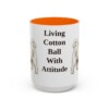 15oz Funny Maltese Mug, Orange, front view