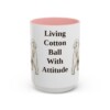 15oz Funny Maltese Mug, Pink, front view