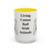 15oz Funny Maltese Mug, Yellow, front view
