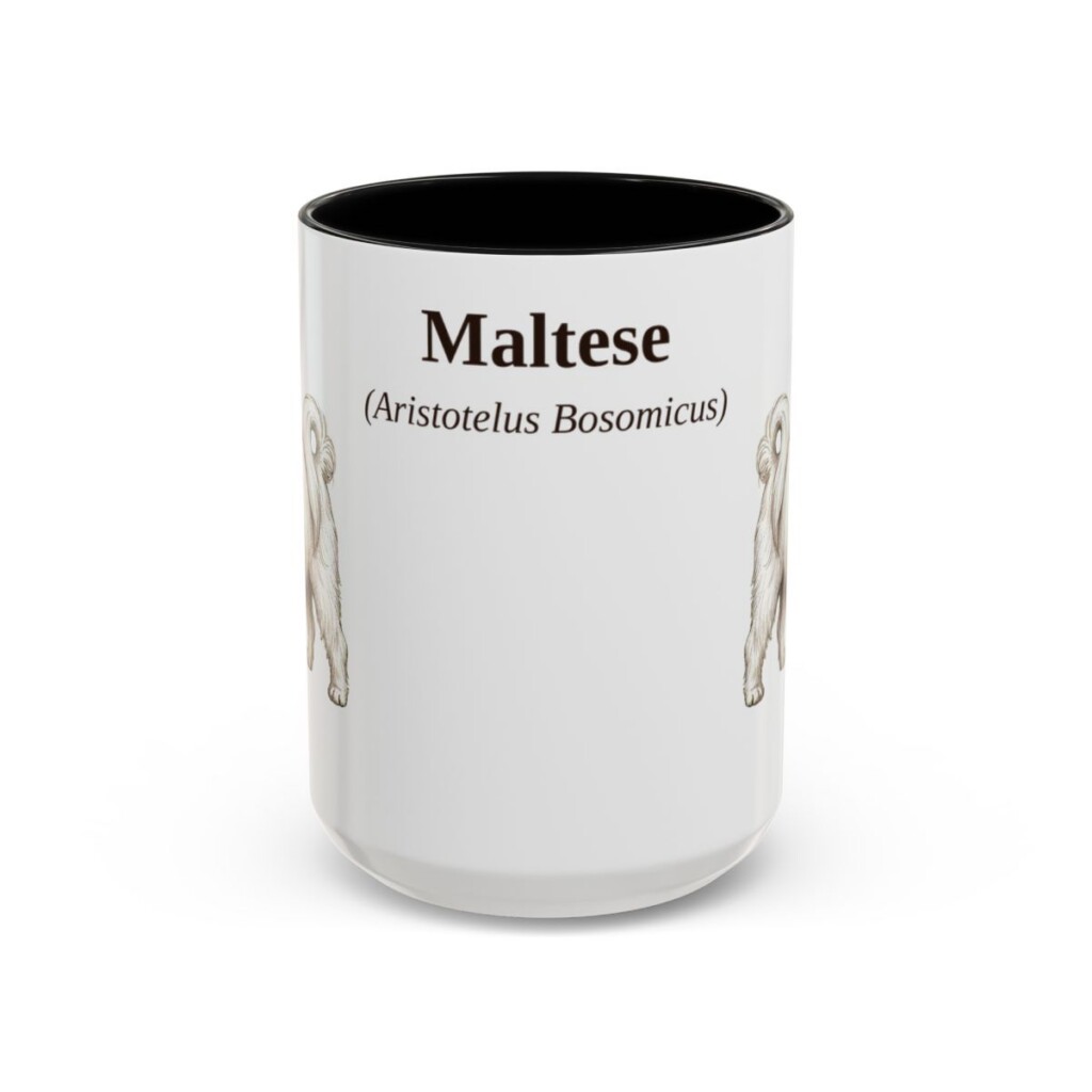 15oz Maltese Latin Mug, Black, front view