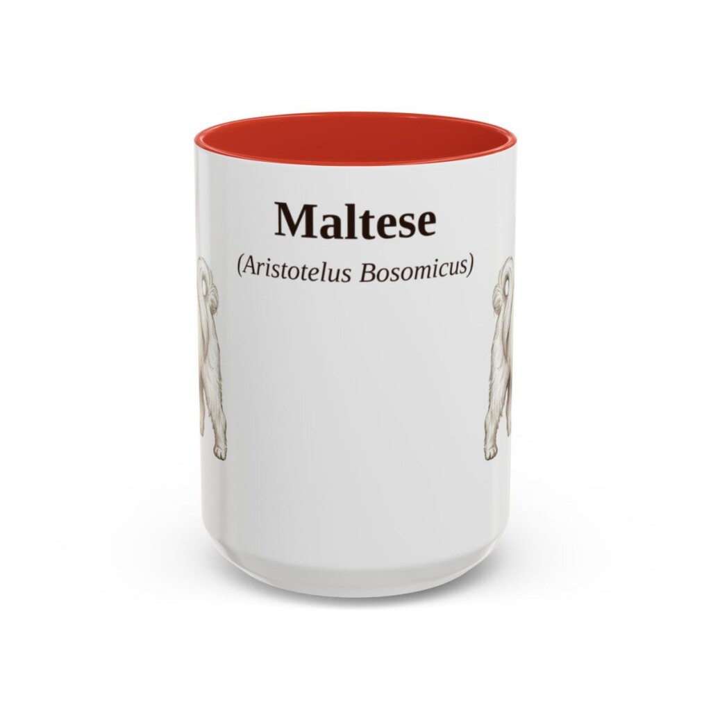 15oz Maltese Latin Mug, Red, front view