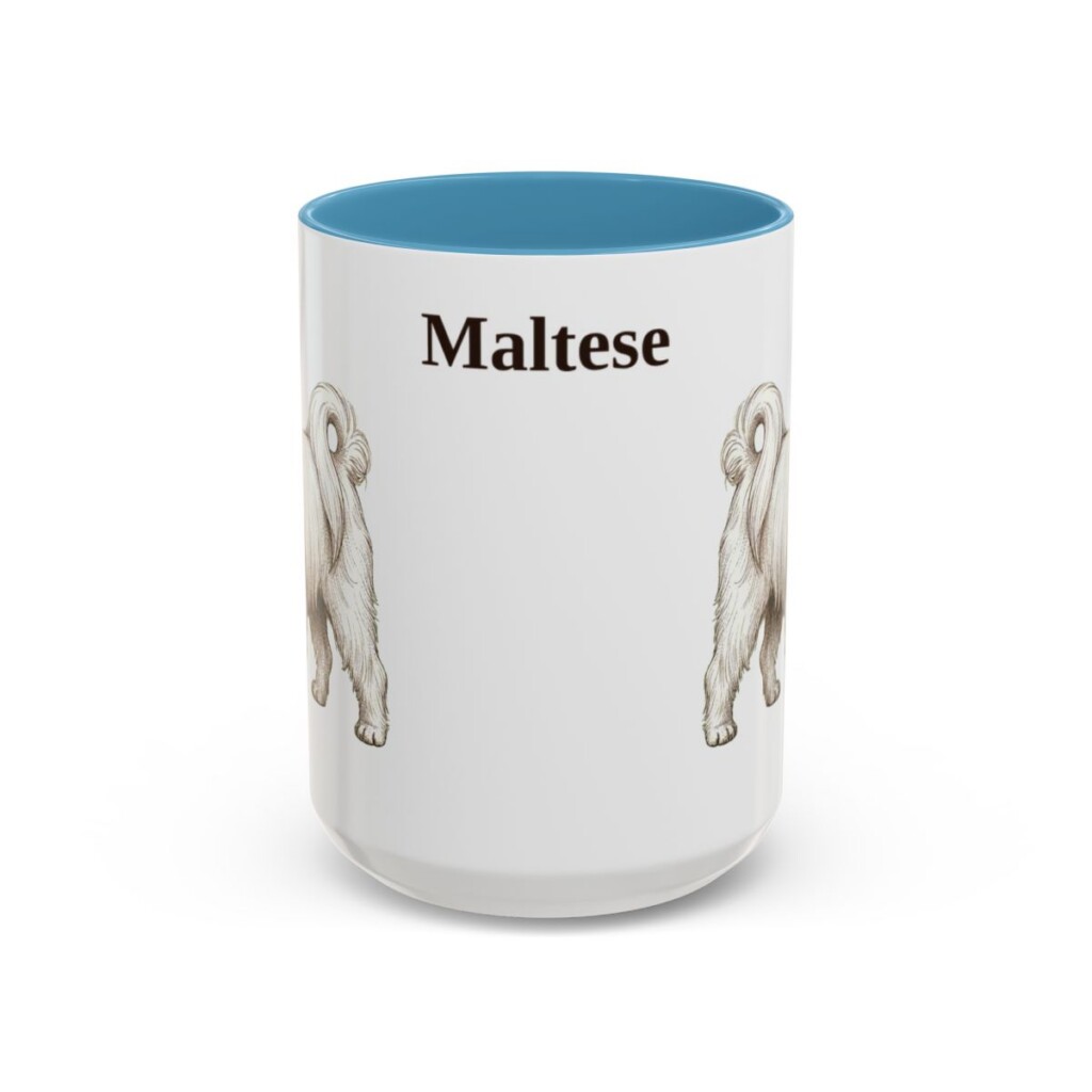 15oz Maltese Mug, Light Blue, front view