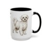 15oz Maltese Dog Mom Mug, Black, right side view