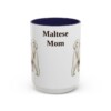 15oz Maltese Dog Mom Mug, Navy, front view