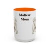 15oz Maltese Dog Mom Mug, Orange, front view