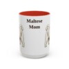 15oz Maltese Dog Mom Mug, Red, front view