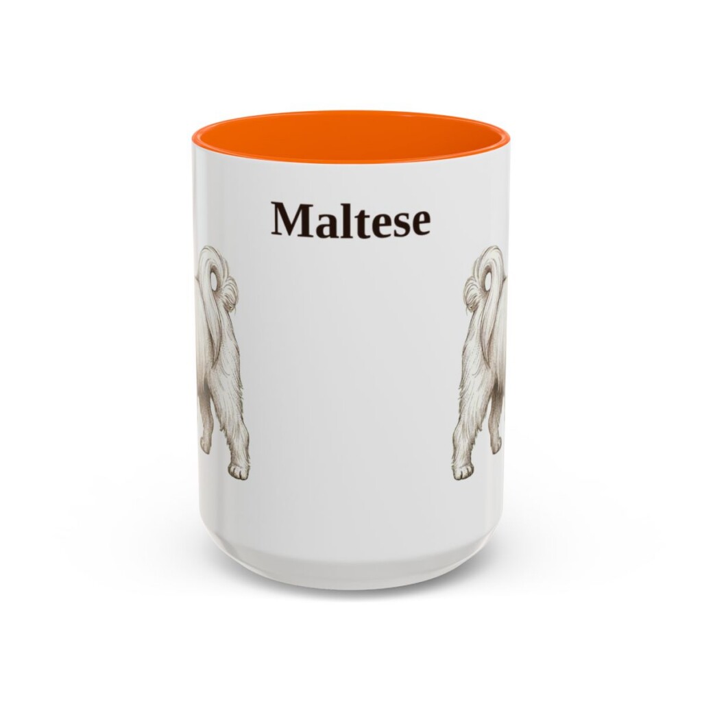 15oz Maltese Mug, Orange, front view