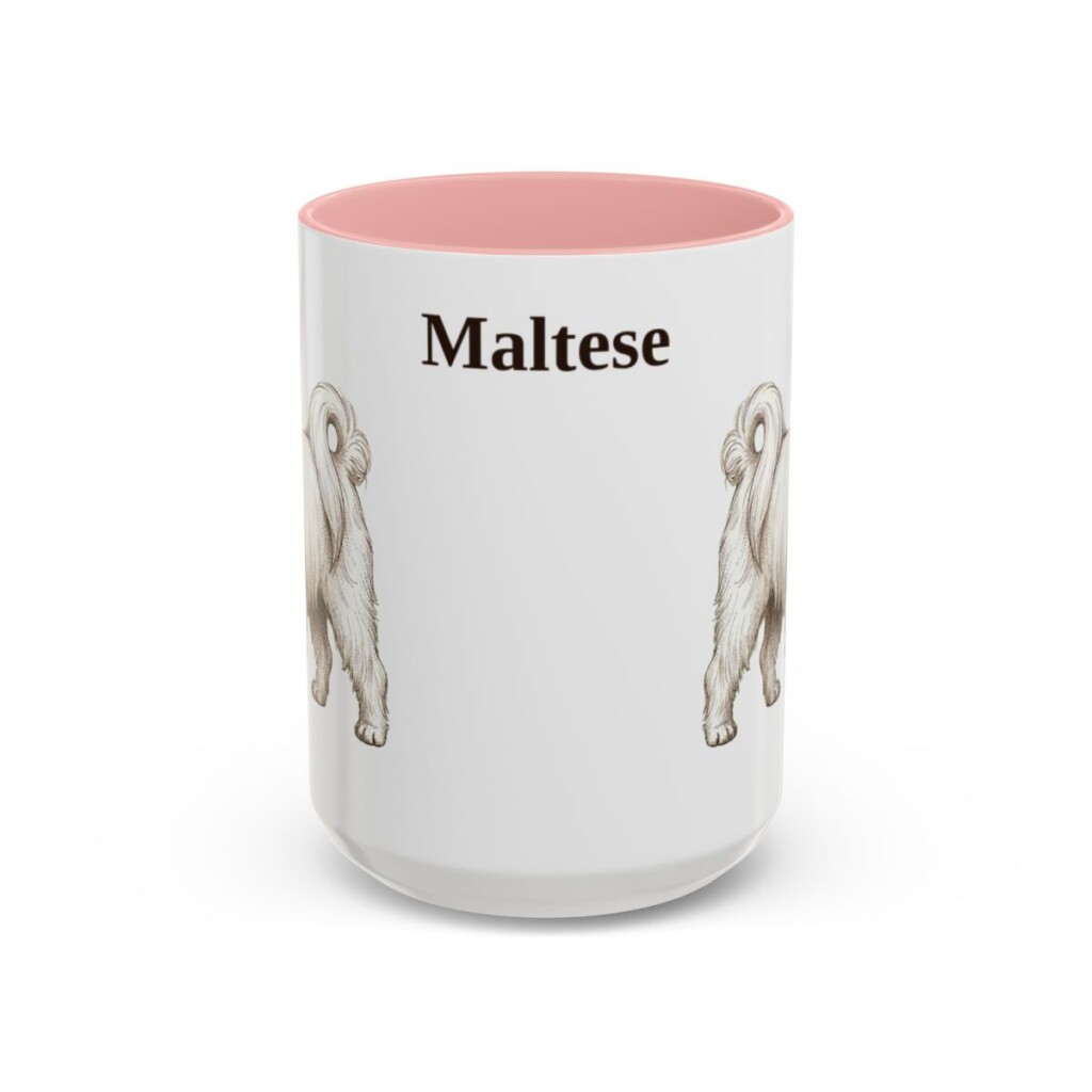15oz Maltese Mug, Pink, front view