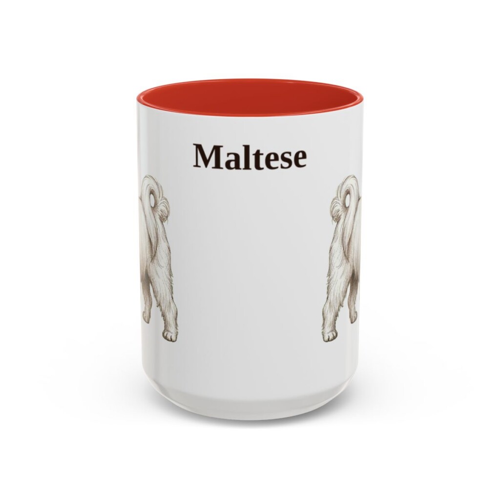 15oz Maltese Mug, Red, front view