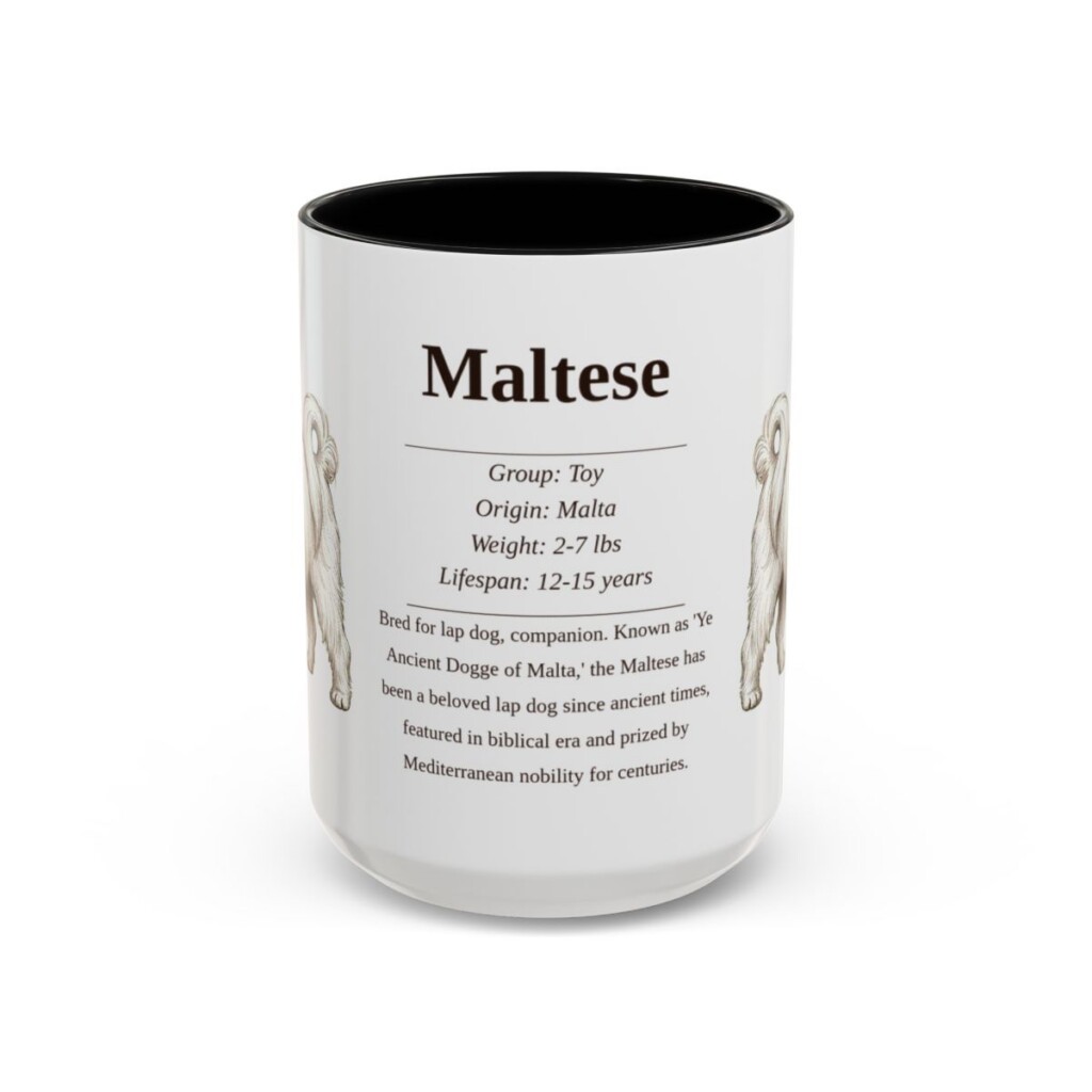 15oz Maltese Mug, Black, front view