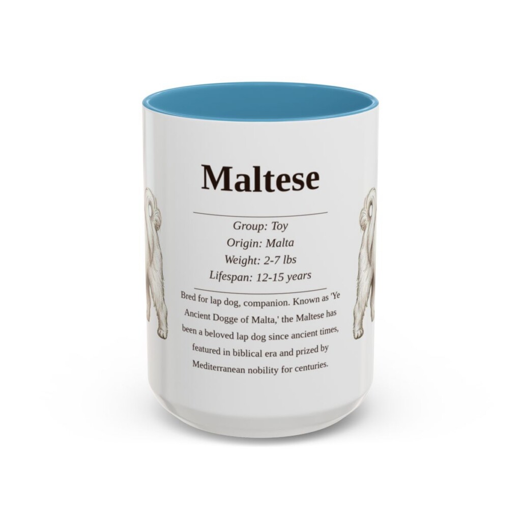 15oz Maltese Mug, Light Blue, front view