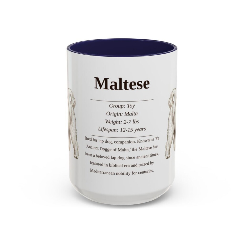 15oz Maltese Mug, Navy, front view