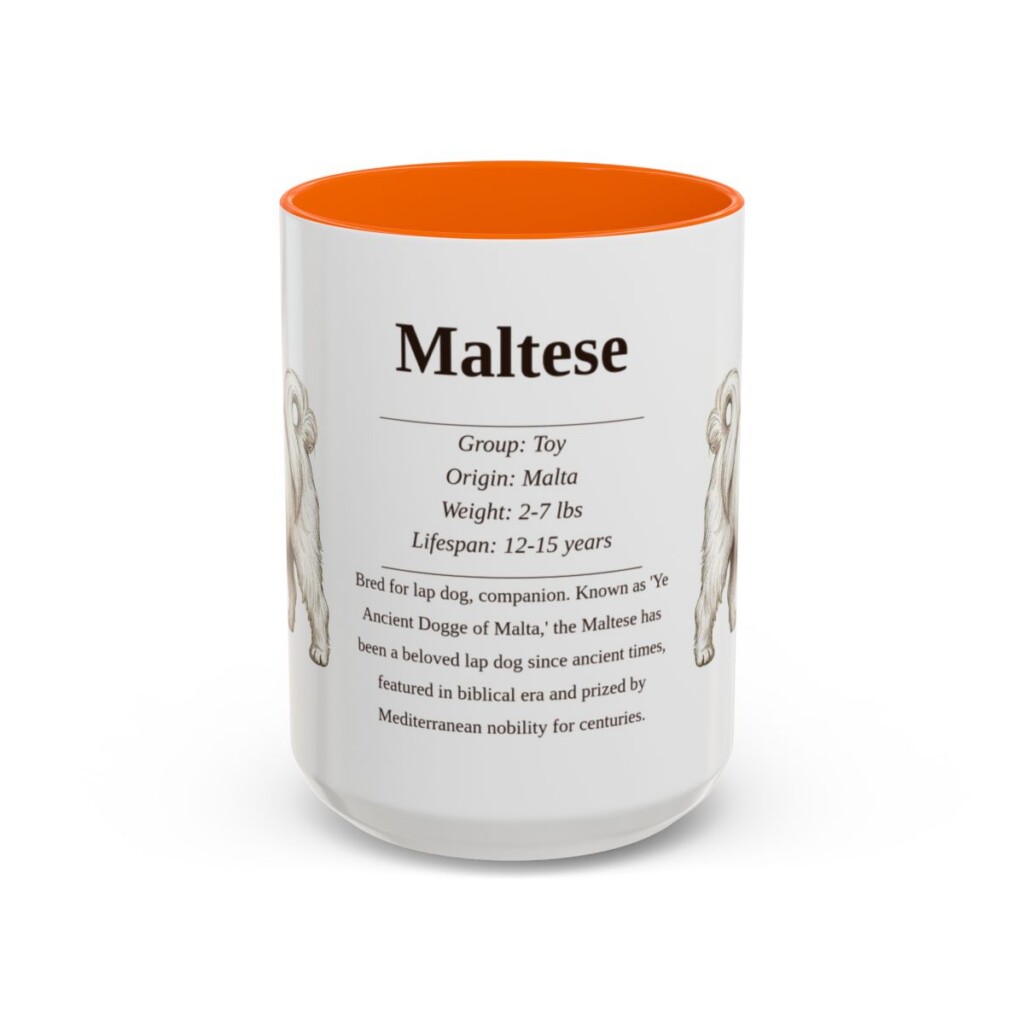 15oz Maltese Mug, Orange, front view