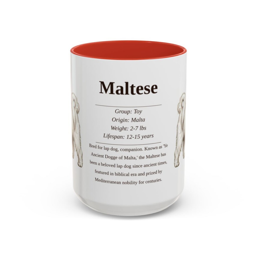 15oz Maltese Mug, Red, front view