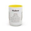 15oz Maltese Mug, Yellow, front view