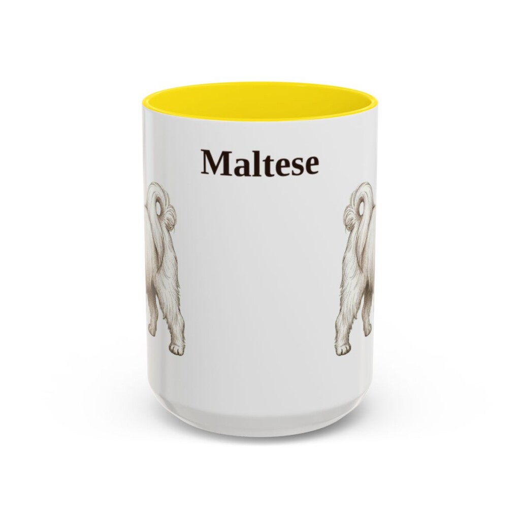 15oz Maltese Mug, Yellow, front view
