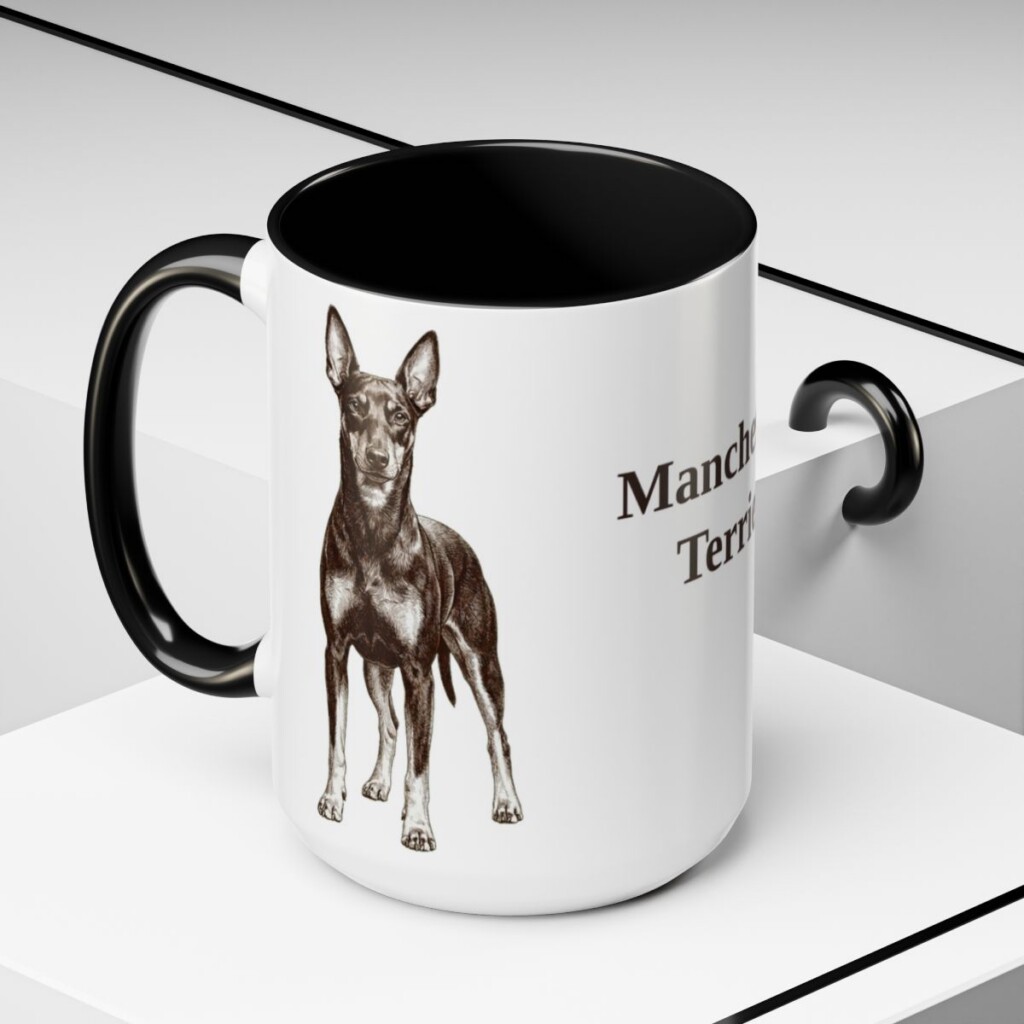 15oz Manchester Terrier Mug, Black, lifestyle photo