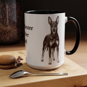 15oz Manchester Terrier Dog Dad Mug, Black, lifestyle photo