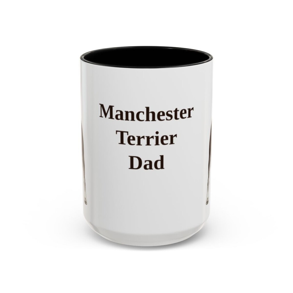 15oz Manchester Terrier Dog Dad Mug, Black, front view