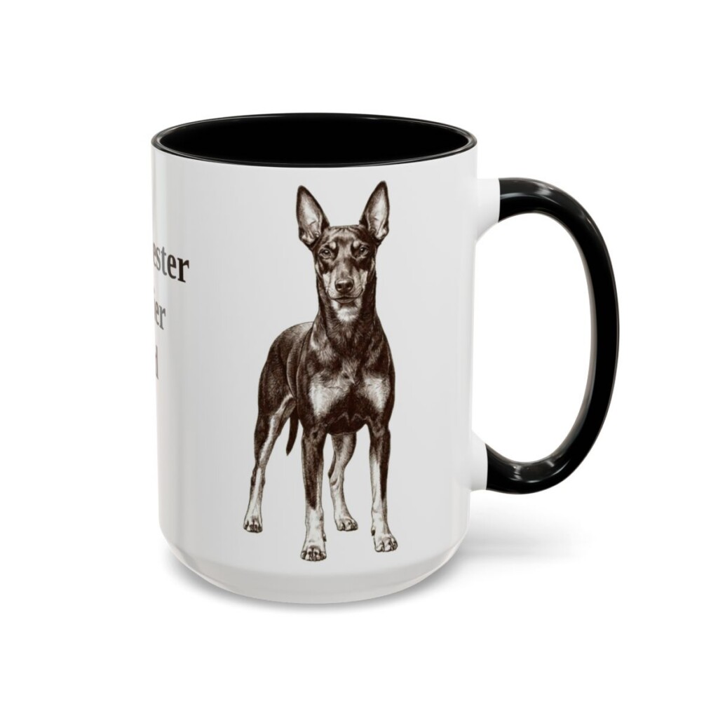 15oz Manchester Terrier Dog Dad Mug, Black, right side view