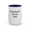 15oz Manchester Terrier Dog Dad Mug, Navy, front view