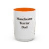 15oz Manchester Terrier Dog Dad Mug, Orange, front view