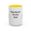 15oz Manchester Terrier Dog Dad Mug, Yellow, front view