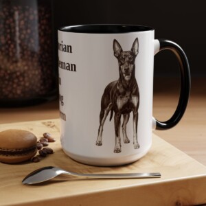 15oz Funny Manchester Terrier Mug, Black, lifestyle photo