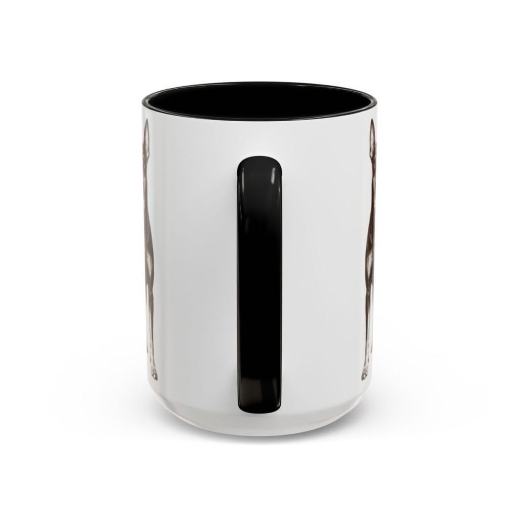 15oz Funny Manchester Terrier Mug, Black, back view