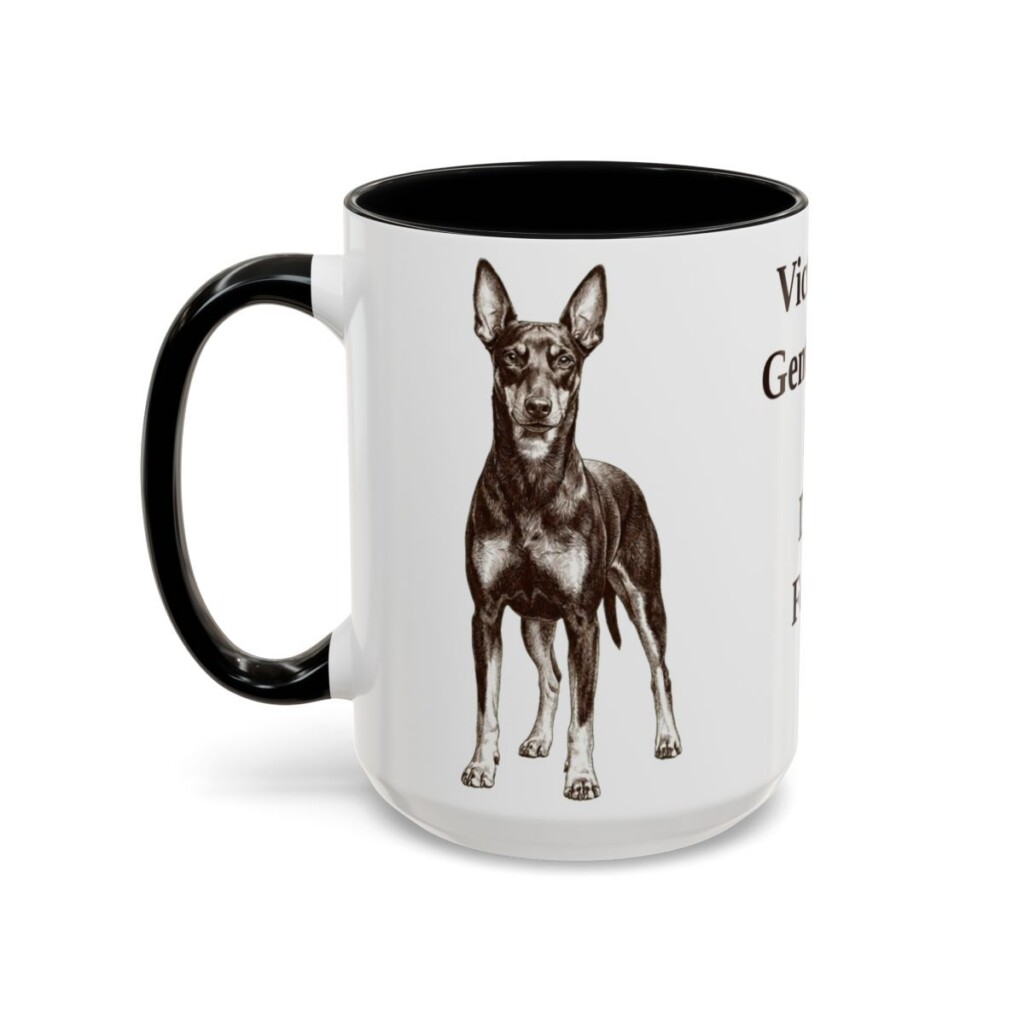 15oz Funny Manchester Terrier Mug, Black, left side view