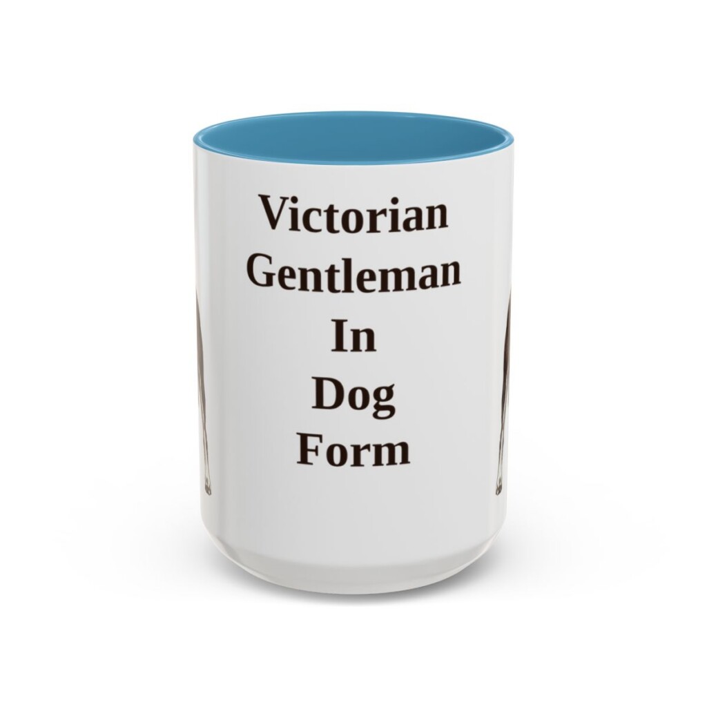 15oz Funny Manchester Terrier Mug, Light Blue, front view