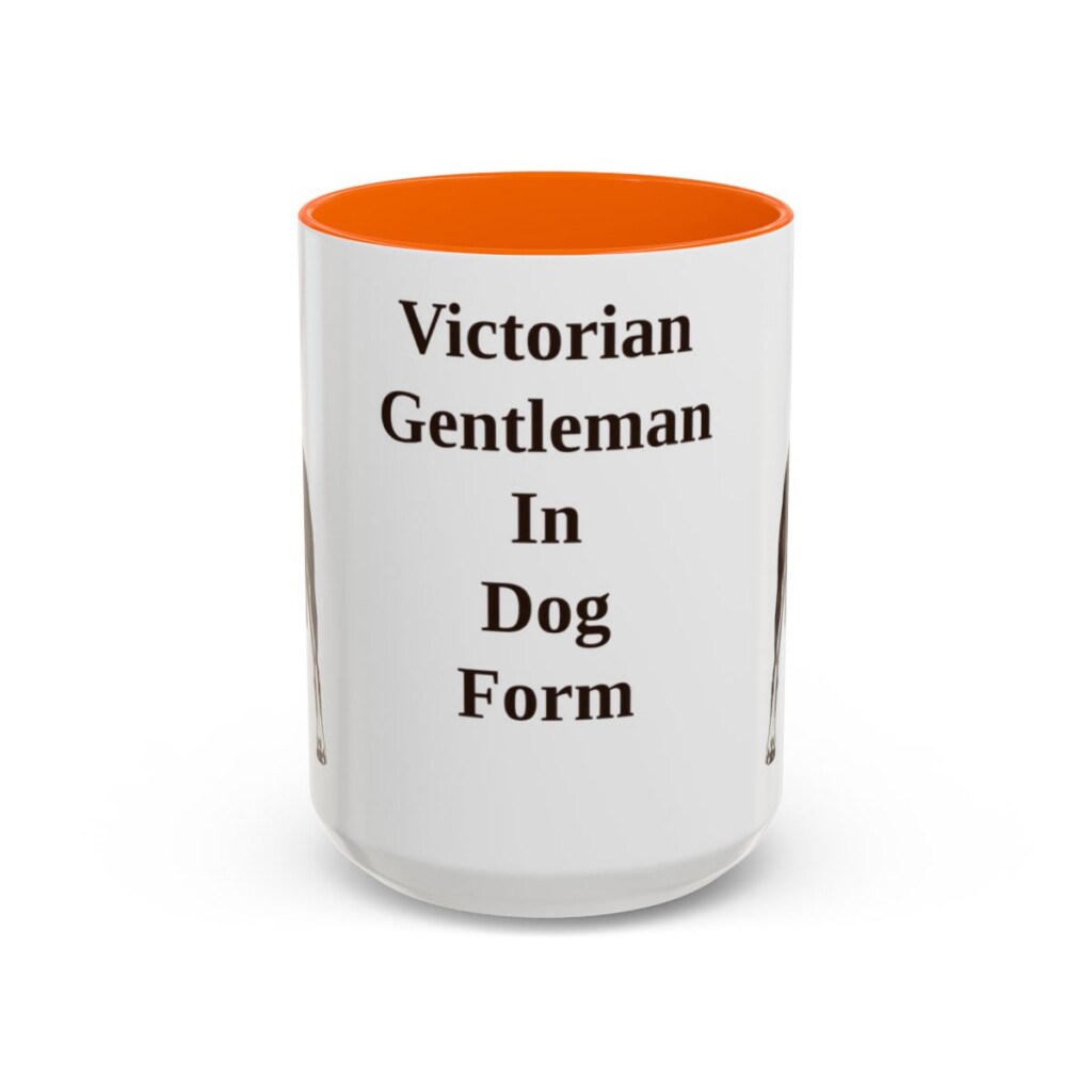 15oz Funny Manchester Terrier Mug, Orange, front view
