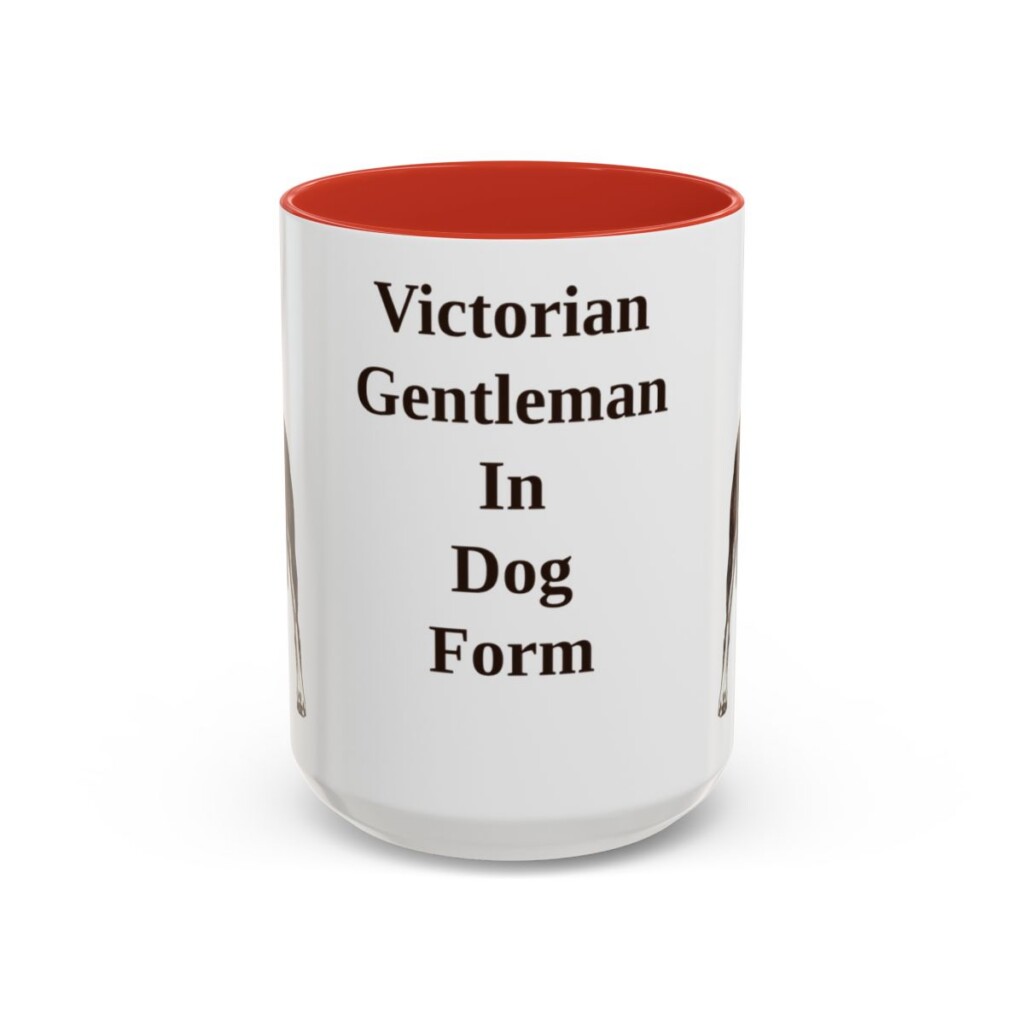 15oz Funny Manchester Terrier Mug, Red, front view