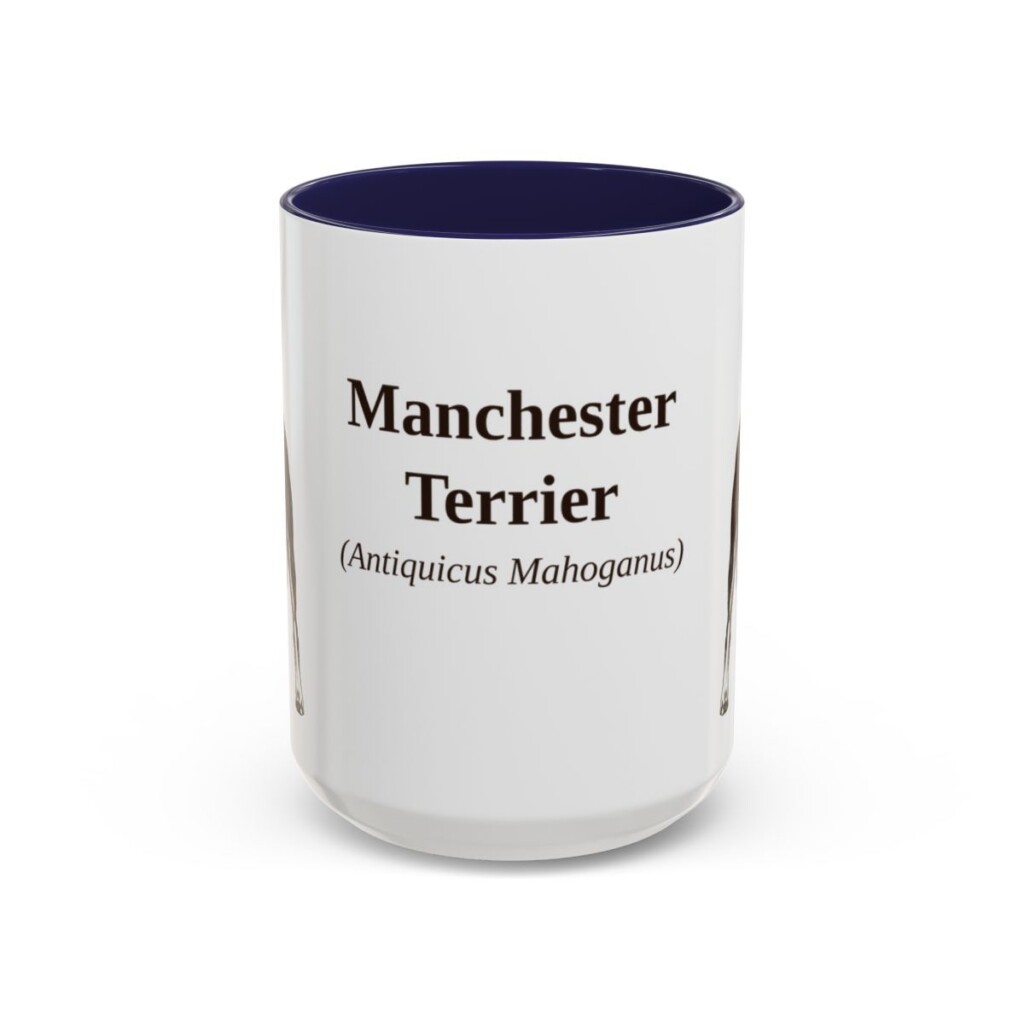 15oz-manchester-terrier-mug-latin-navy 15oz Manchester Terrier Latin Mug, Navy, front view